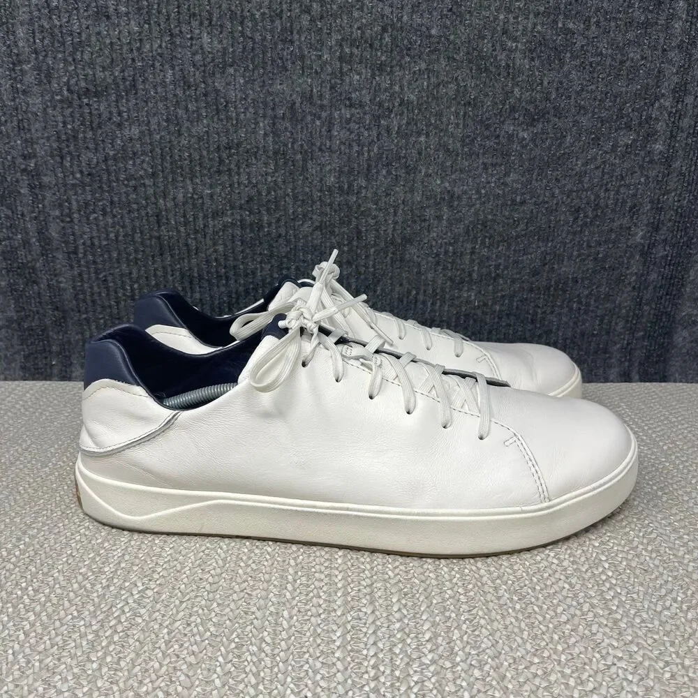 Olukai Lae’Ahi Li ‘Ili White Leather Low Top Sneakers Shoes Mens 15 US